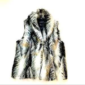 COPY - Faux Fur Vest Black and White